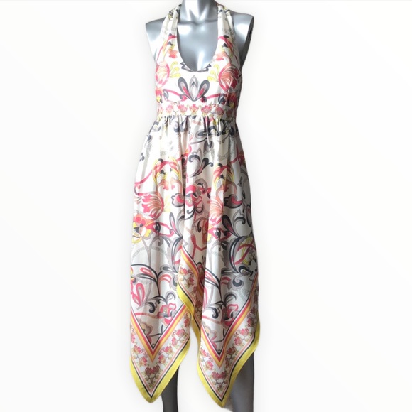 Floral Asymmetric H&M Handkerchief Midaxi Dress - Picture 3 of 8